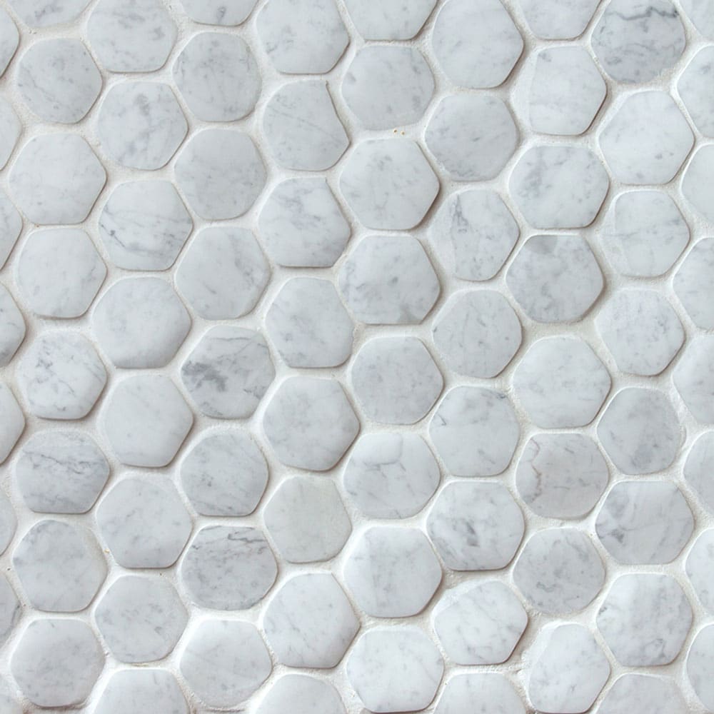 Hexagon Timeworn Mesh Carrara